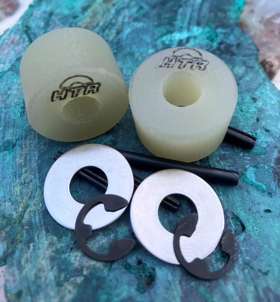 Hi-Torque secondary clutch rollers – precision machined with thermoset composite material for reliability, performance and smooth power delivery for CVT clutches in Ski-doo super wide track snowmobiles.